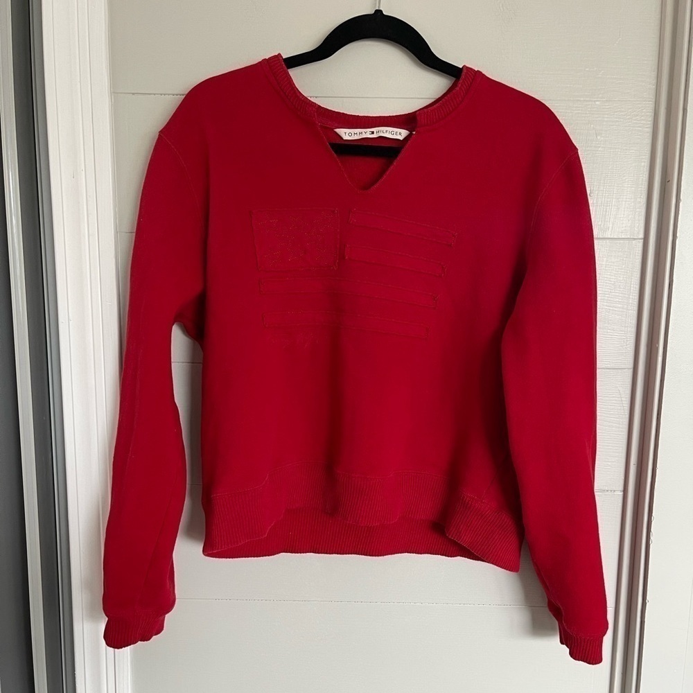 Tommy Hilfiger | American Flag Red Graphic Sweathshirt Size XL